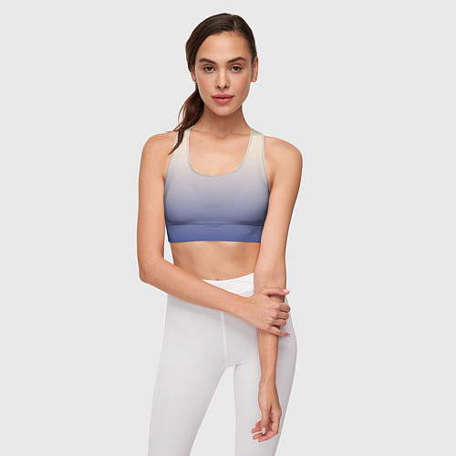 Женский спортивный топ Градиент бежевый в синий / 3D-принт – фото 3