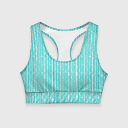 Топик спортивный женский Светлый голубой полосы-узоры, цвет: 3D-принт