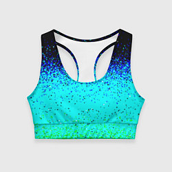 Топик спортивный женский Пикселизация неоновых цветов, цвет: 3D-принт