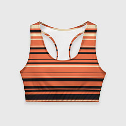 Топик спортивный женский Оранжевый полосами, цвет: 3D-принт