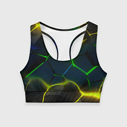 Женский спортивный топ Неоновые яркие зеленые плиты с желтым светом