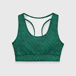 Топик спортивный женский Изумрудный зелёный однотонный текстурированный, цвет: 3D-принт