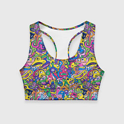 Женский спортивный топ Рожицы разноцветные