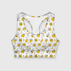 Топик спортивный женский Хиппи бла бла, цвет: 3D-принт