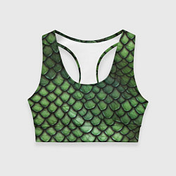 Женский спортивный топ Зеленые чешуйки