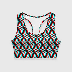 Топик спортивный женский Астралис глитч логотип, цвет: 3D-принт