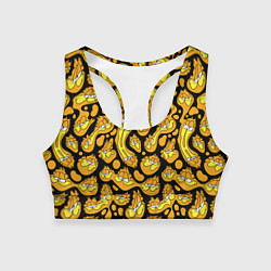 Топик спортивный женский Гарфилд паттерн, цвет: 3D-принт