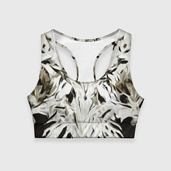 Женский спортивный топ Black and white abstraction