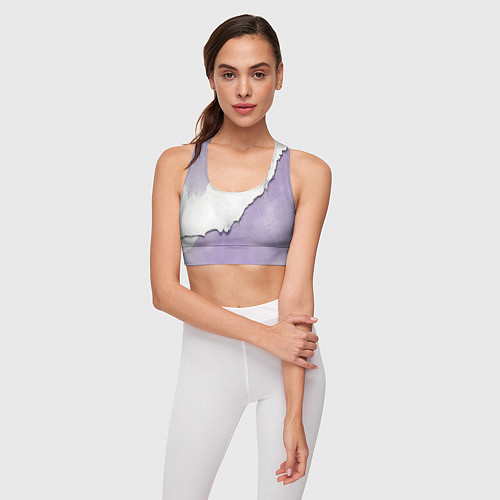 Женский спортивный топ Штукатурка и лавандовая краска / 3D-принт – фото 3