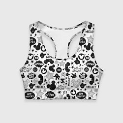Топик спортивный женский Микки Маус узор, цвет: 3D-принт