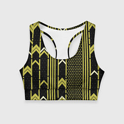 Женский спортивный топ Закулисье классика на чёрном фоне