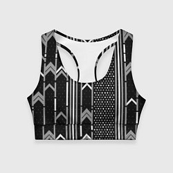 Женский спортивный топ Закулисье чёрно-белое