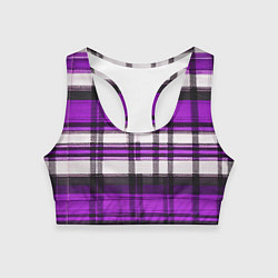 Женский спортивный топ Фиолетово-белая ткань в клетку