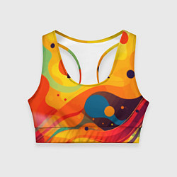 Топик спортивный женский Psychedelic funk, цвет: 3D-принт