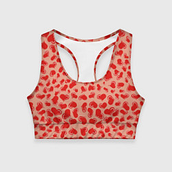 Женский спортивный топ Сердца любви