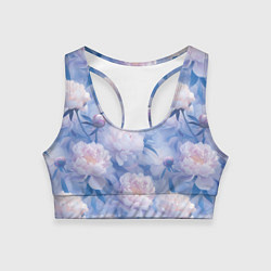 Топик спортивный женский Цветы в туманности, цвет: 3D-принт