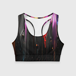 Женский спортивный топ Разноцветная рельефная краска текстура