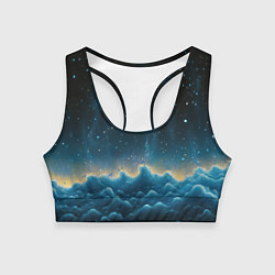 Женский спортивный топ Облака и черное небо текстура