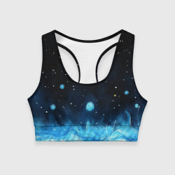 Женский спортивный топ Синяя светящееся краска