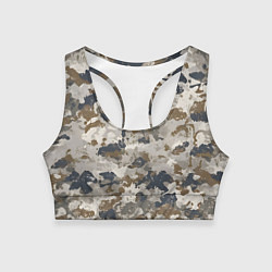 Женский спортивный топ Светлый камуфляж