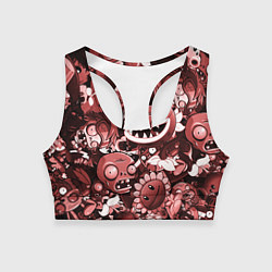 Женский спортивный топ Растения против зомби в красном цвете