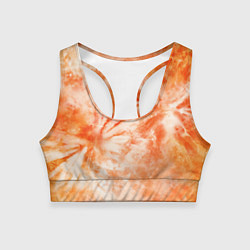 Женский спортивный топ Оранжевый тай-дай пятна