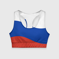 Женский спортивный топ Флаг России волной