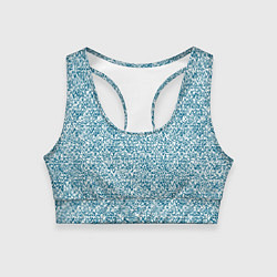Женский спортивный топ Бело-синий текстурный