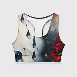 Топик спортивный женский Сюрреалистичная абстракция с каплями, цвет: 3D-принт
