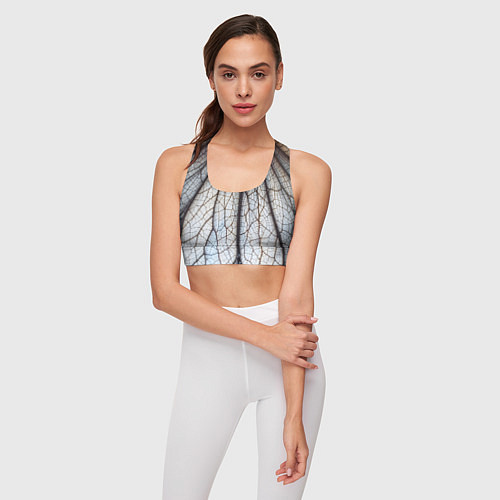 Женский спортивный топ Прожилки растения / 3D-принт – фото 3