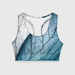 Топик спортивный женский Листья с прожилками, цвет: 3D-принт
