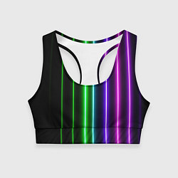 Топик спортивный женский Neon lines, цвет: 3D-принт