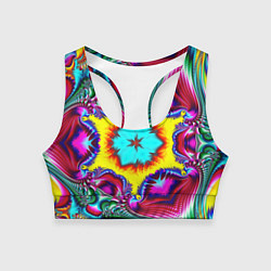 Женский спортивный топ Абстракция узор фракталы