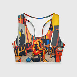 Топик спортивный женский Художник в мастерской, цвет: 3D-принт