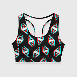 Топик спортивный женский Skyrim glitch logo patten, цвет: 3D-принт