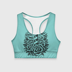 Топик спортивный женский Маяк и розы, цвет: 3D-принт