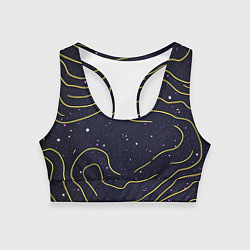 Топик спортивный женский Абстракция золотых линий текстура, цвет: 3D-принт