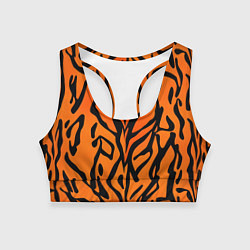 Женский спортивный топ Тигровый огненный паттерн