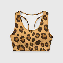 Женский спортивный топ Коричневые пятна леопарда