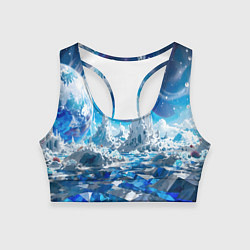 Топик спортивный женский Космический фантастический пейзаж, цвет: 3D-принт