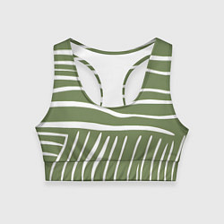 Женский спортивный топ Полоски зеленой зебры