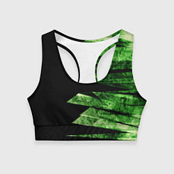 Женский спортивный топ Color green black