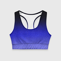 Топик спортивный женский Градиент индиго из чёрно в синий текстура крошка, цвет: 3D-принт