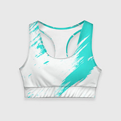 Женский спортивный топ Color white light blue