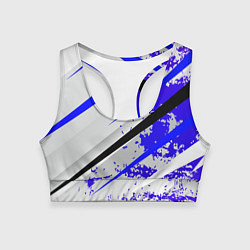Топик спортивный женский Color white blue, цвет: 3D-принт
