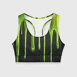Топик спортивный женский Слизь зеленая текстура, цвет: 3D-принт