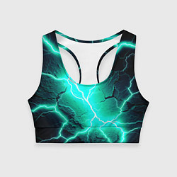 Топик спортивный женский Color light blue black, цвет: 3D-принт
