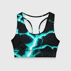 Топик спортивный женский Color light blue black, цвет: 3D-принт