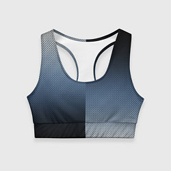 Топик спортивный женский Чёрно-синий текстурированный градиент пополам, цвет: 3D-принт