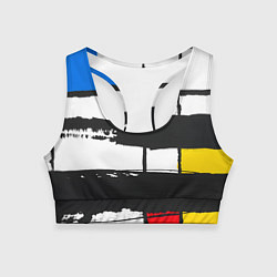 Топик спортивный женский В стиле пита мондриана, цвет: 3D-принт